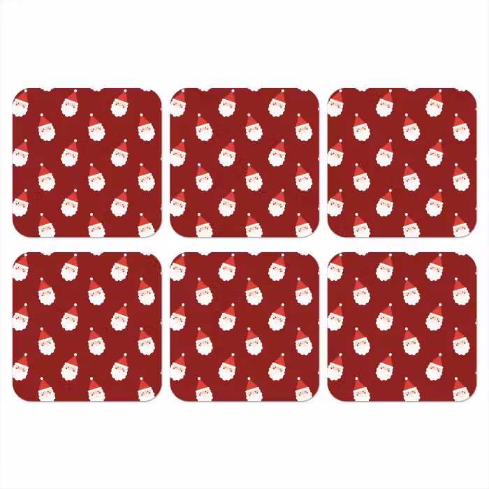 Onderzetter - Kerstman - Kerst - Rood