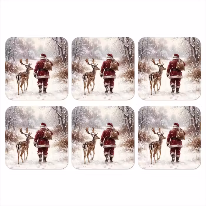 Onderzetter - Kerstman - Winter - Natuur