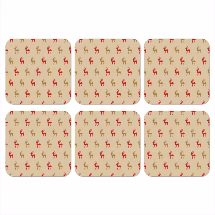 Onderzetter - Patroon - Herten - Beige