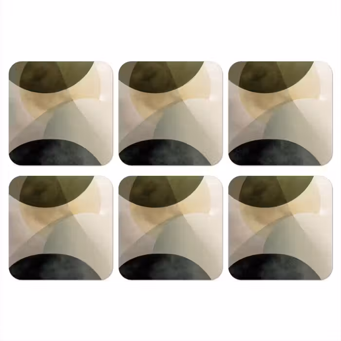 Onderzetter - Vlakken - Abstract - Beige - Cirkels