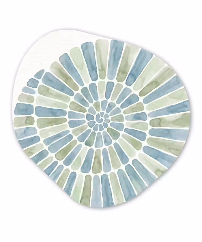 Organisch schilderij - Forex - Abstract - Spiraal - Patroon - Modern - Blauw-Groen