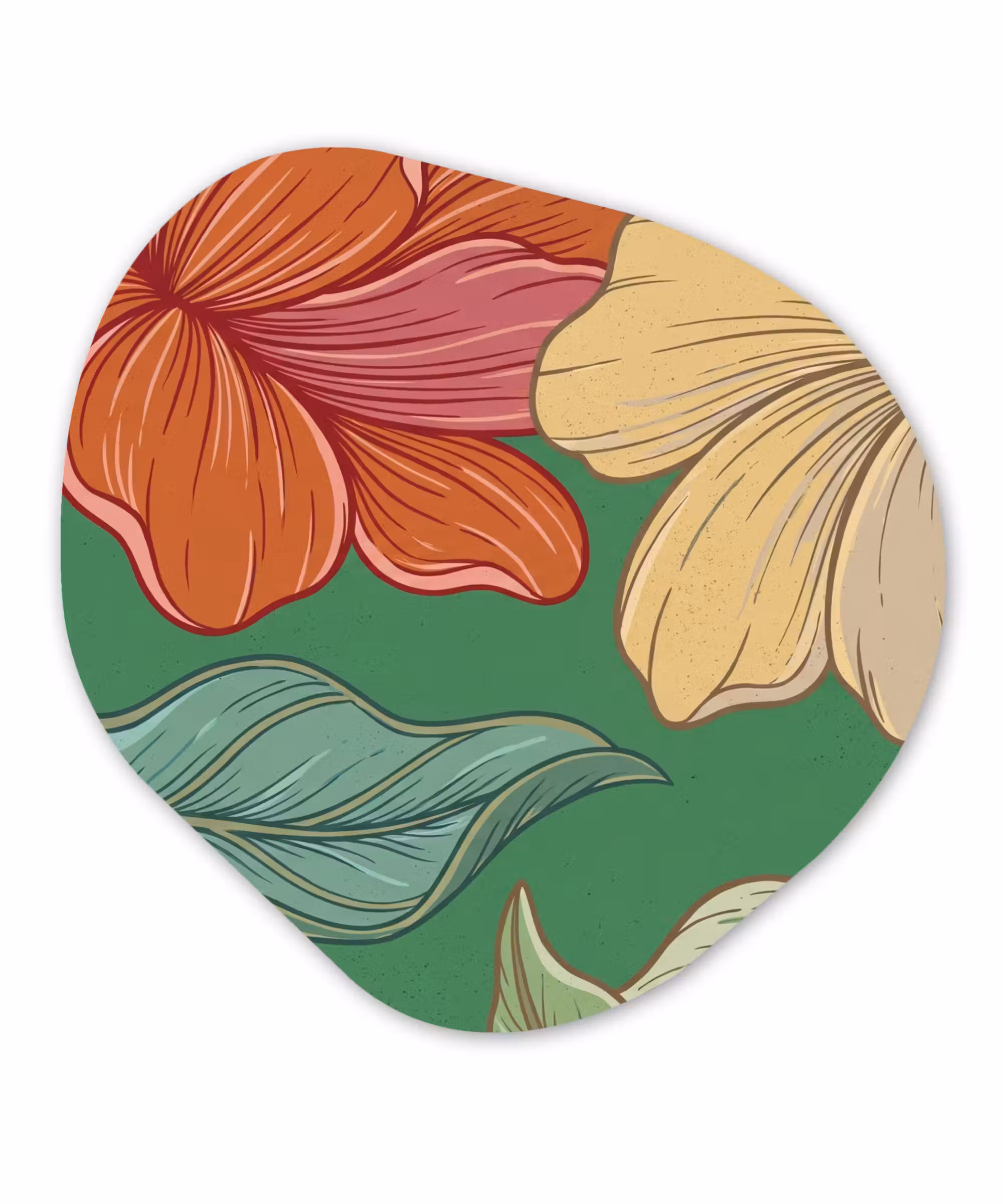 Organisch schilderij - Forex - Bloemen - Groen - Illustratie