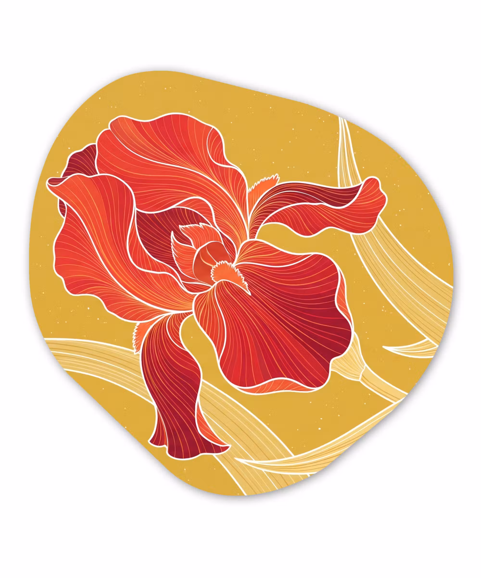 Organisch schilderij - Forex - Bloemen - Illustratie - Rood