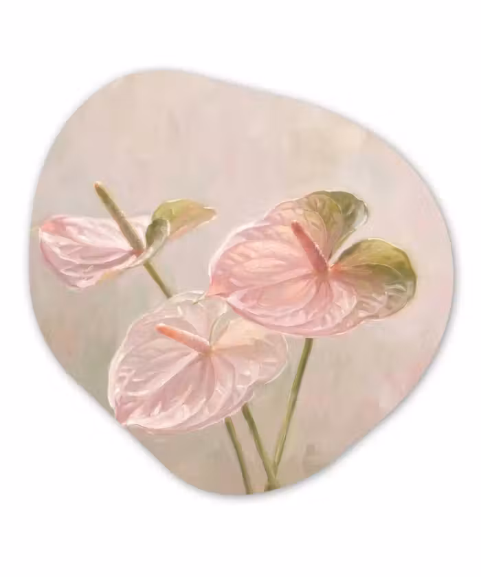 Organisch schilderij - Forex - Bloemen - Pastel - Abstract - Natuur - Groen