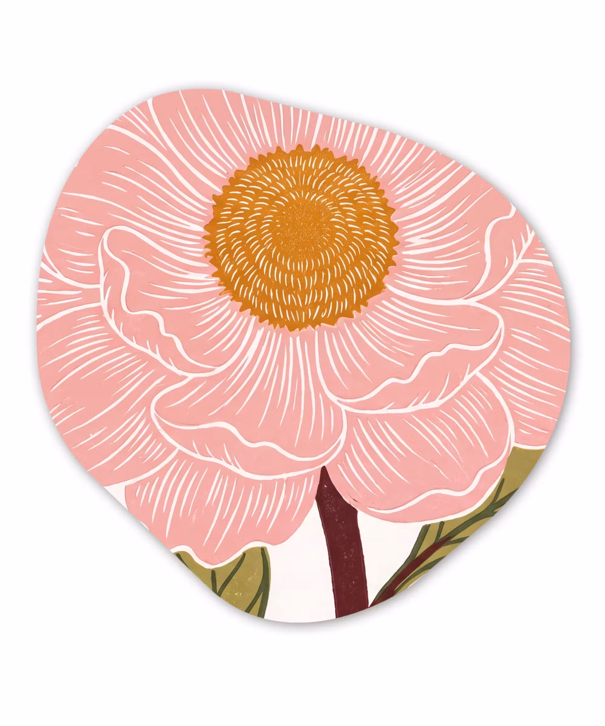 Organisch schilderij - Forex - Bloemen - Roze - Illustratie