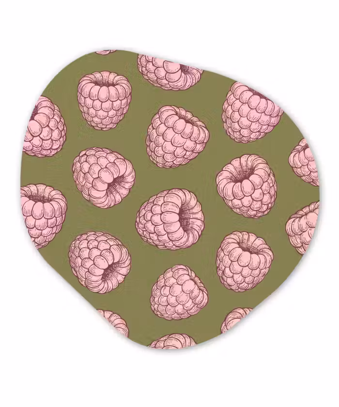 Organisch schilderij - Forex - Eten - Patroon - Illustratie - Roze - Groen