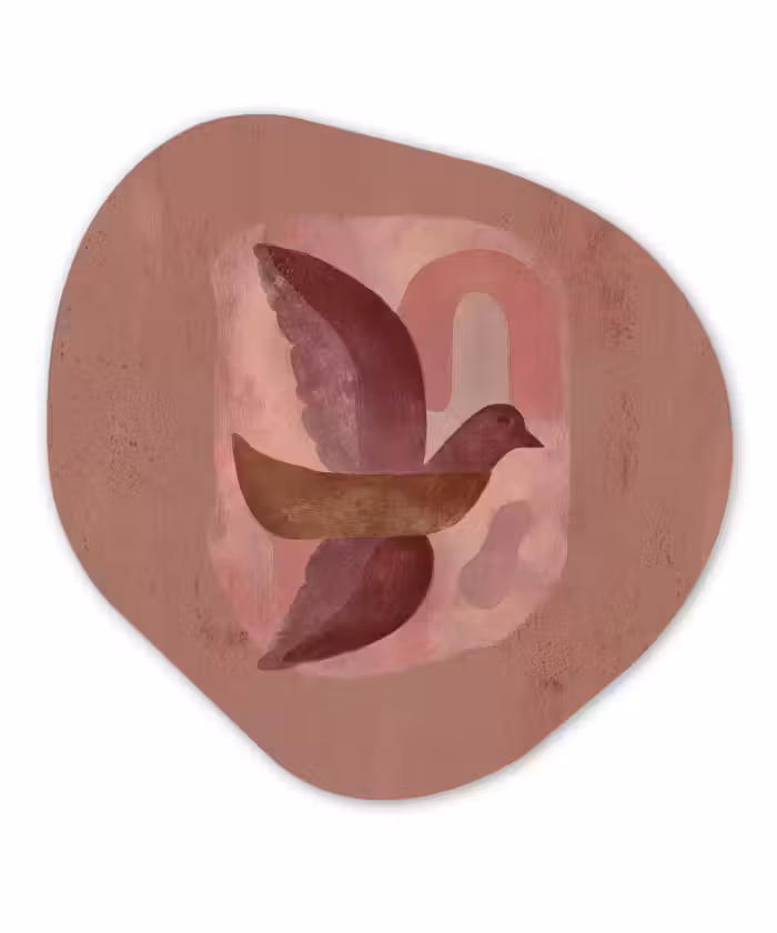 Organisch schilderij - Forex - Illustratie - Vogels - Abstract - Roze
