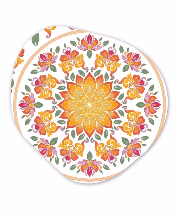 Organisch schilderij - Forex - Mandala - Bloemen - Decoratie - Kleurrijk - Abstract