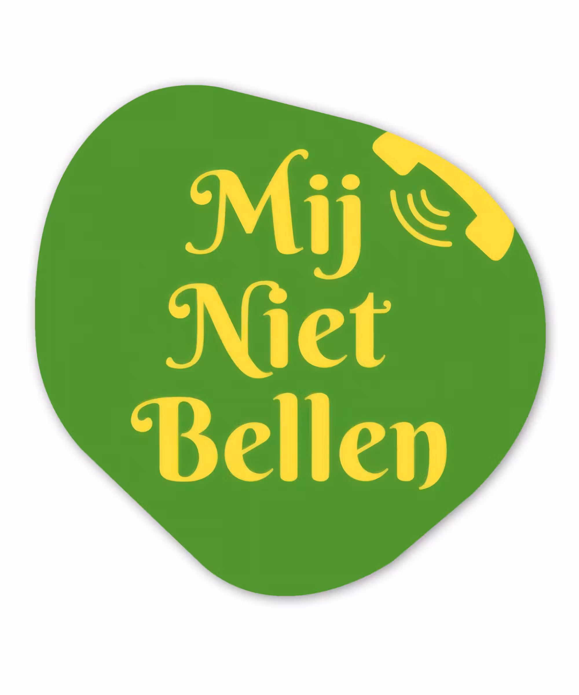 Organisch schilderij - Forex - Mij niet bellen - Telefoon - Groen