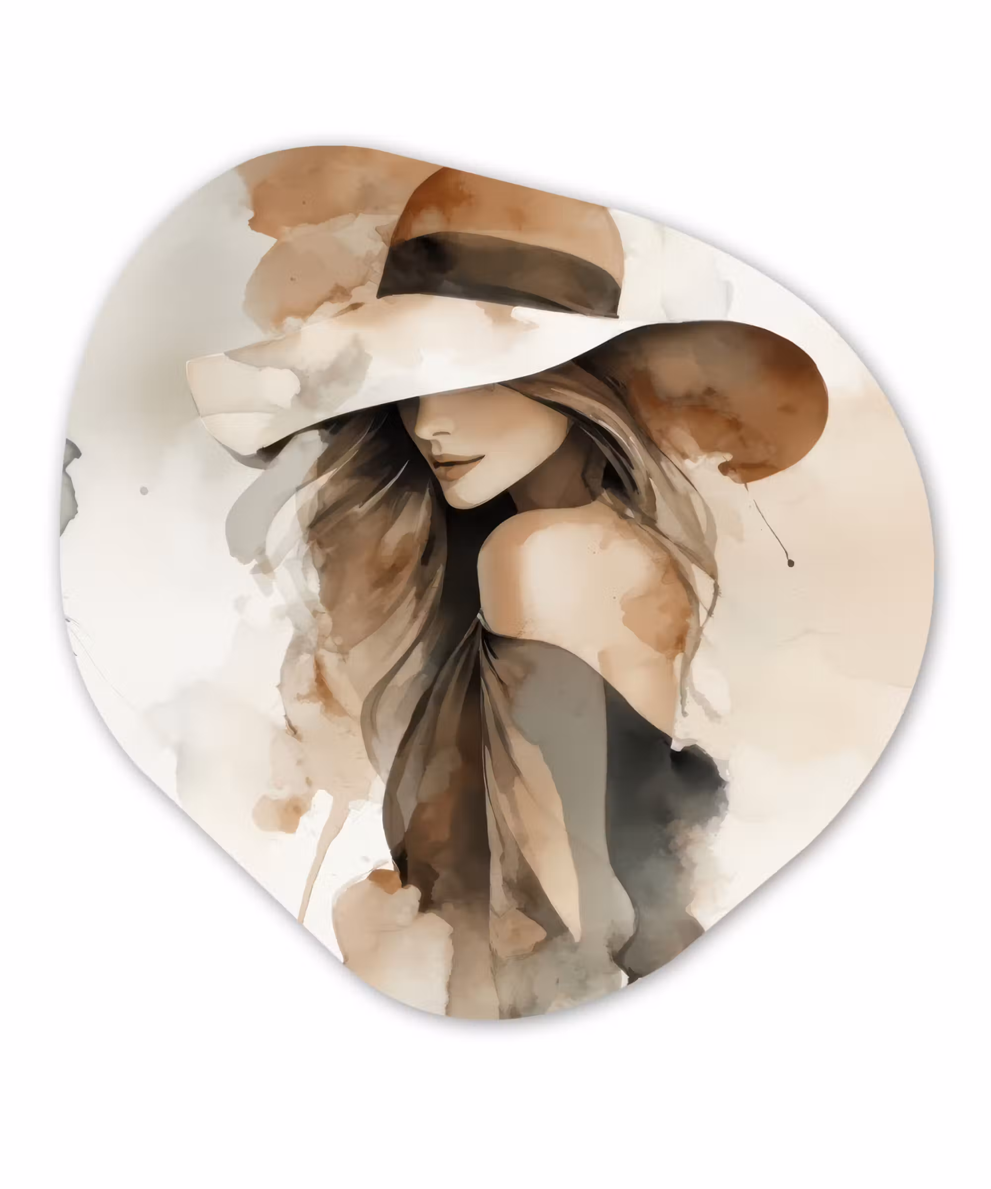 Organisch schilderij - Forex - Mysterieus - Vrouw - Sepia