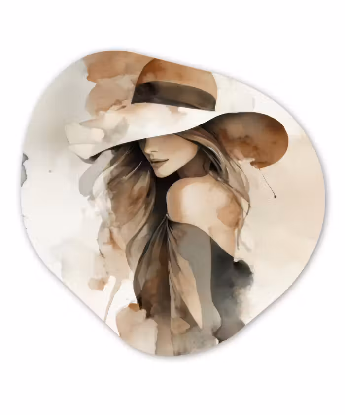 Organisch schilderij - Forex - Mysterieus - Vrouw - Sepia