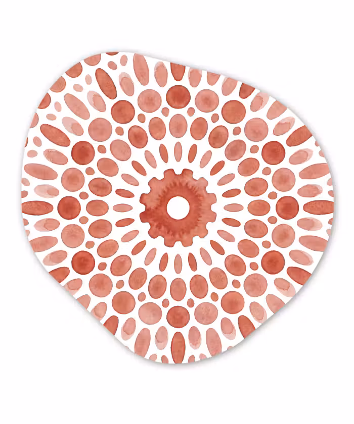 Organisch schilderij - Forex - Patroon - Cirkels - Abstract - Modern - Rood