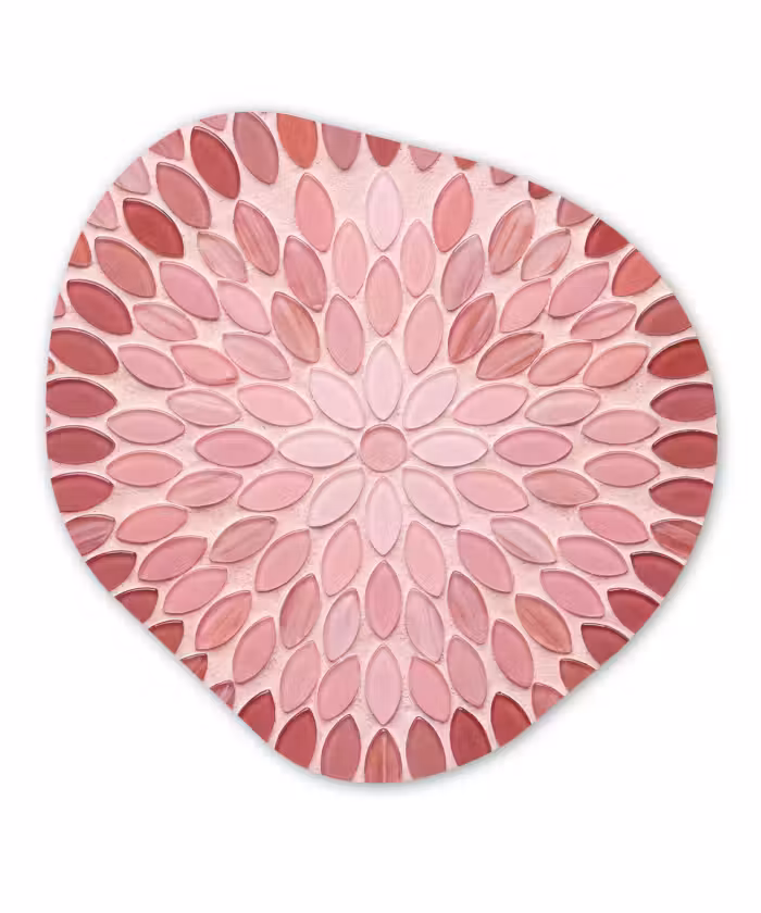 Organisch schilderij - Forex - Patroon - Mozaïek - Ovaal - Abstract - Roze