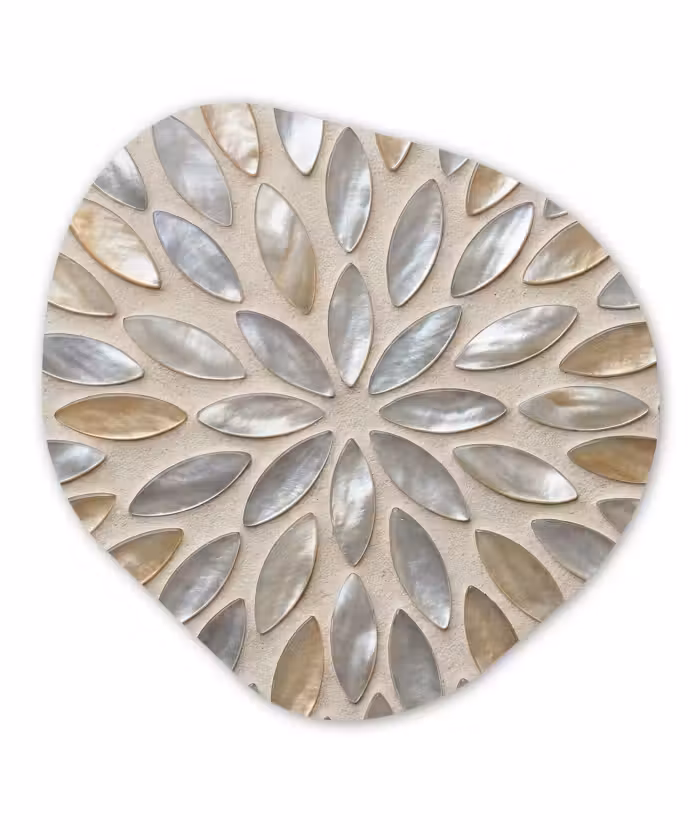 Organisch schilderij - Forex - Patroon - Ovaal - Glanzend - Abstract - Beige