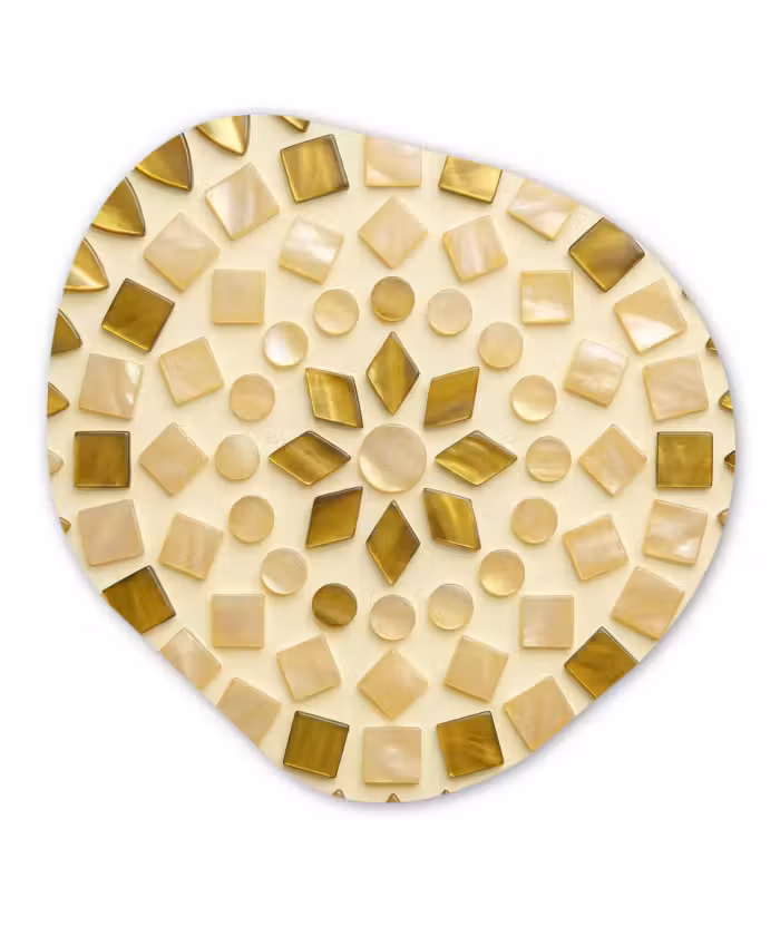 Organisch schilderij - Forex - Patroon - Vormen - Mozaïek - Abstract - Goud