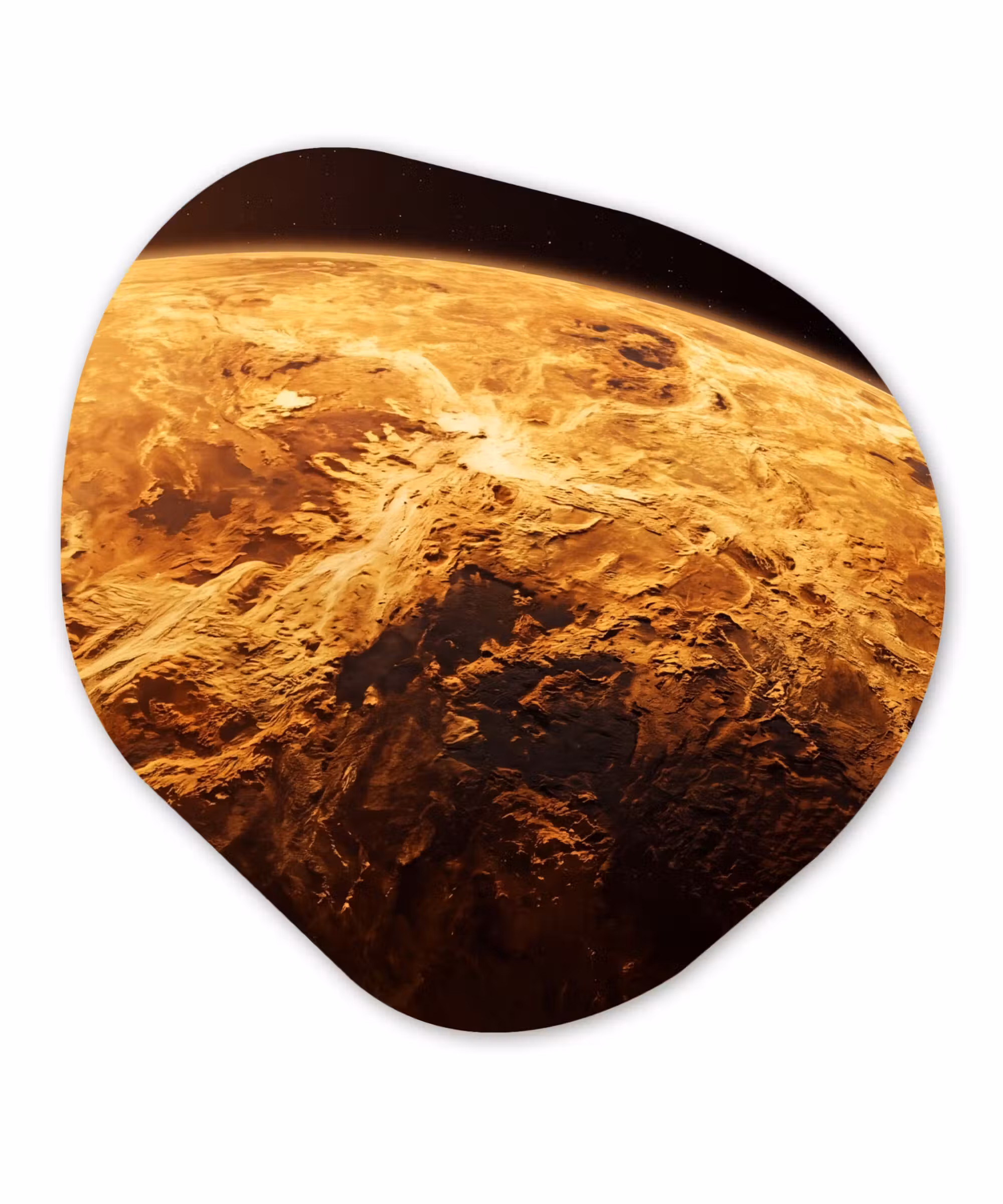 Organisch schilderij - Forex - Planeet - Ruimte - Oranje