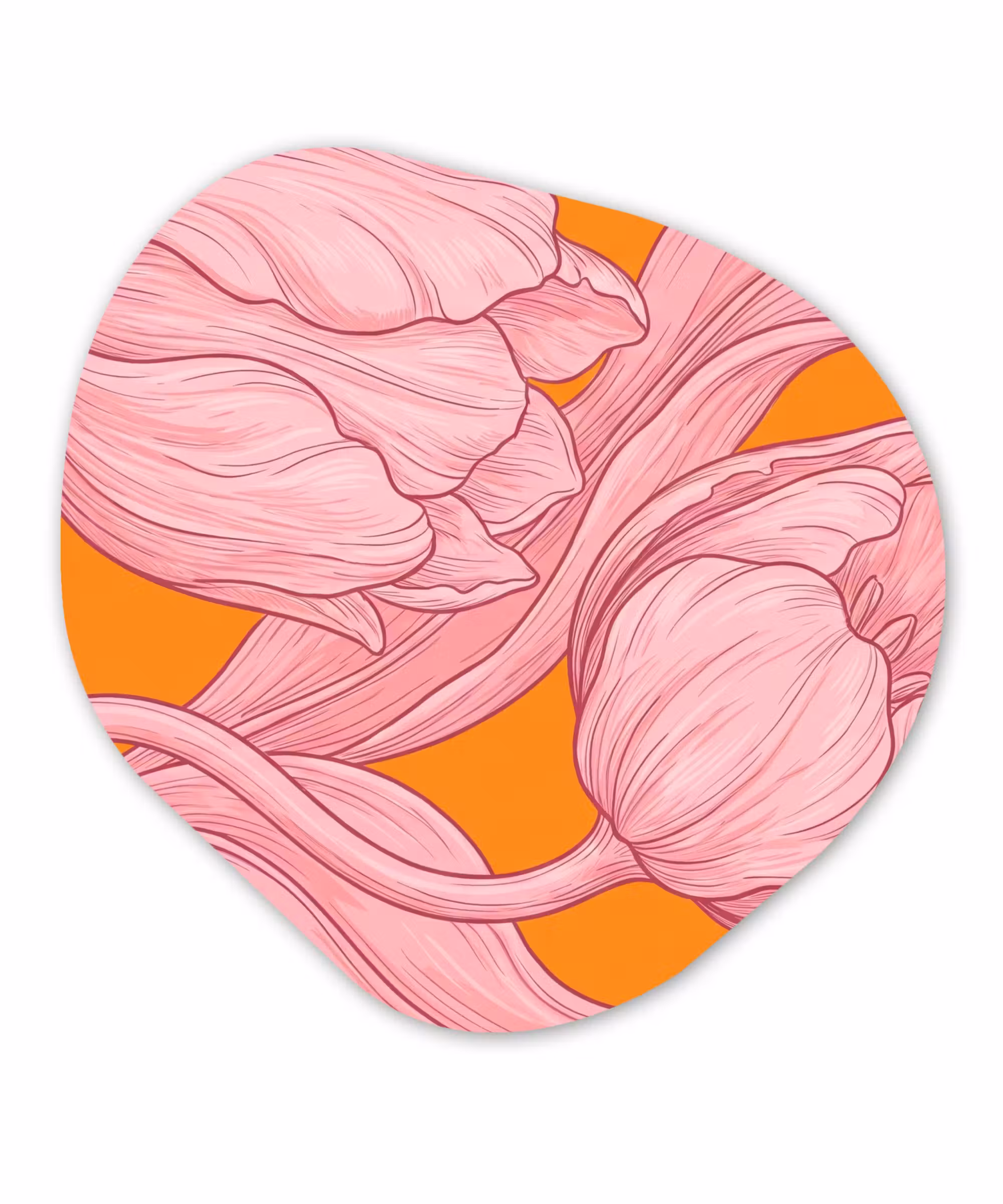Organisch schilderij - Forex - Roze bloemen - Modern