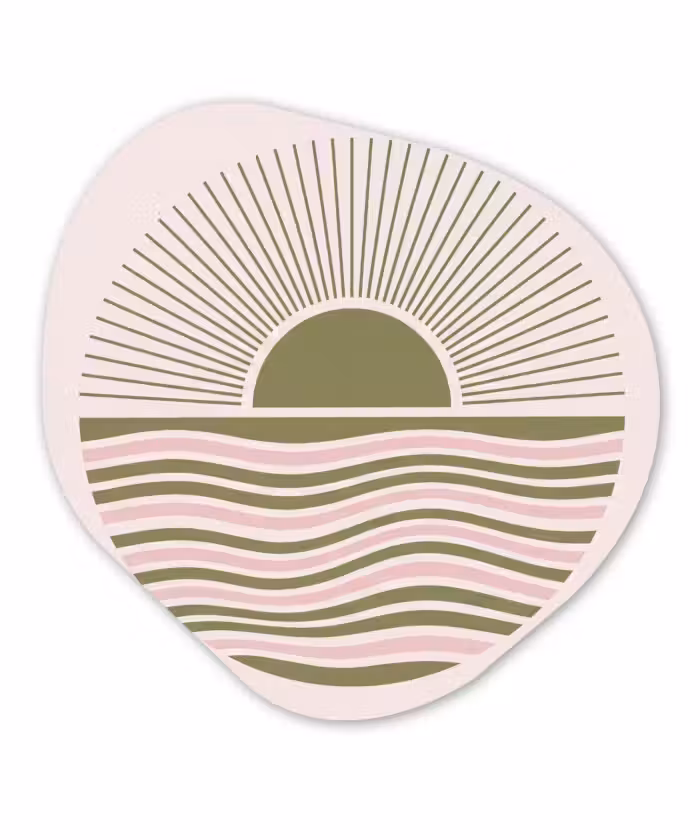Organisch schilderij - Forex - Zon - Zee - Abstract - Modern - Roze
