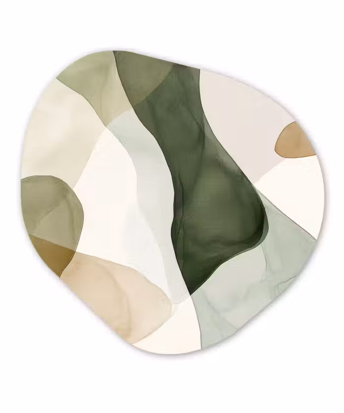 Organisch schilderij – Japandi - Abstract - Groen