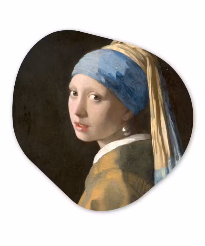 Organische Formen – Aluminium – Meisje met de Parel - Schilderij van Johannes Vermeer