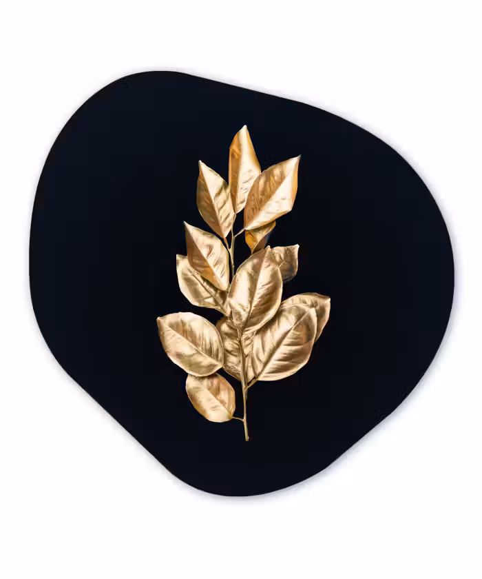 Organische Formen – Aluminium – Plant - Bladeren - Goud - Zwart - Luxe