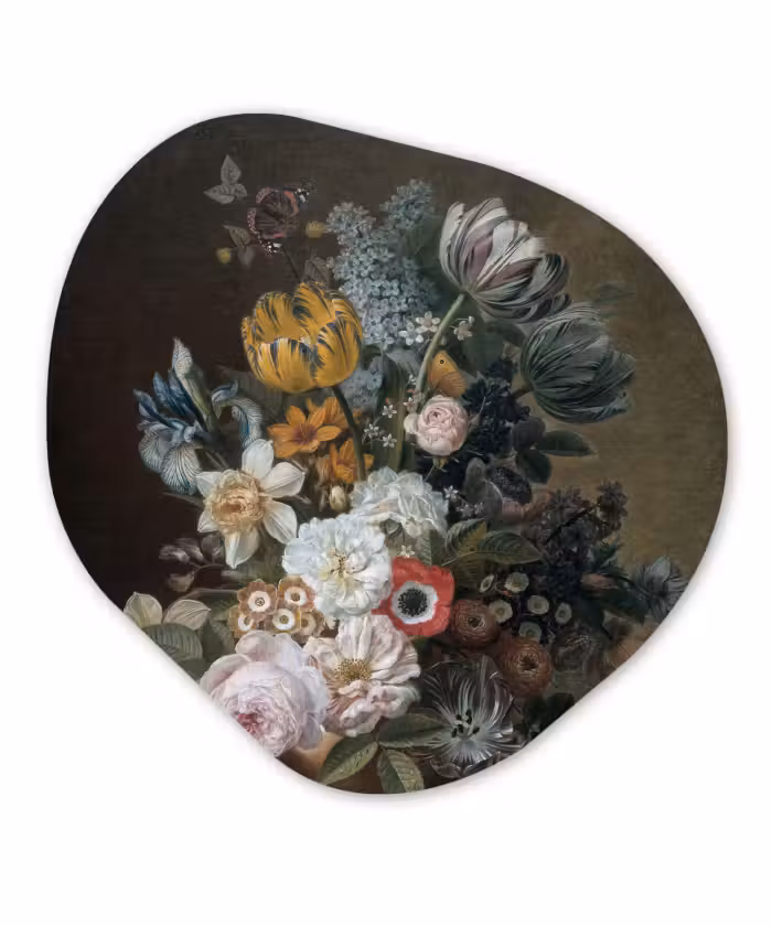 Organische Formen – Aluminium – Stilleven met bloemen - Schilderij van Eelke Jelles Eelkema
