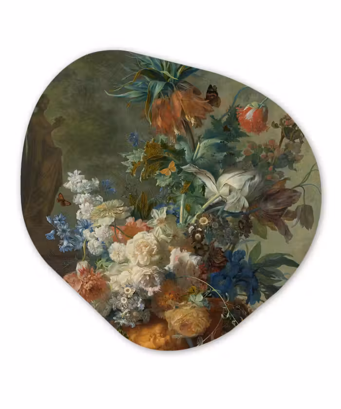 Organische Formen – Aluminium – Stilleven met bloemen - Schilderij van Jan van Huysum