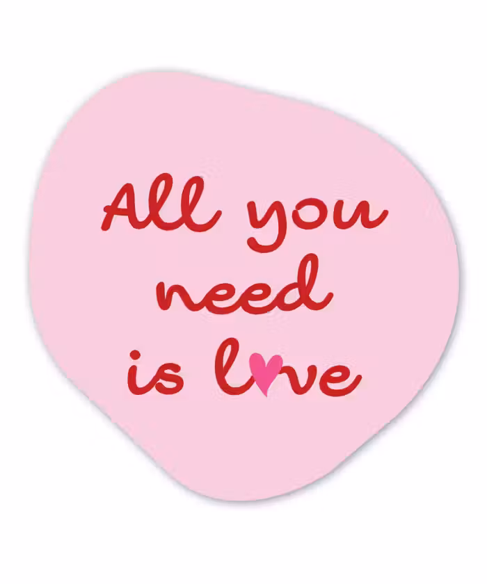 Organisch schilderij - Forex - Tekst - Roze - Love - Hart