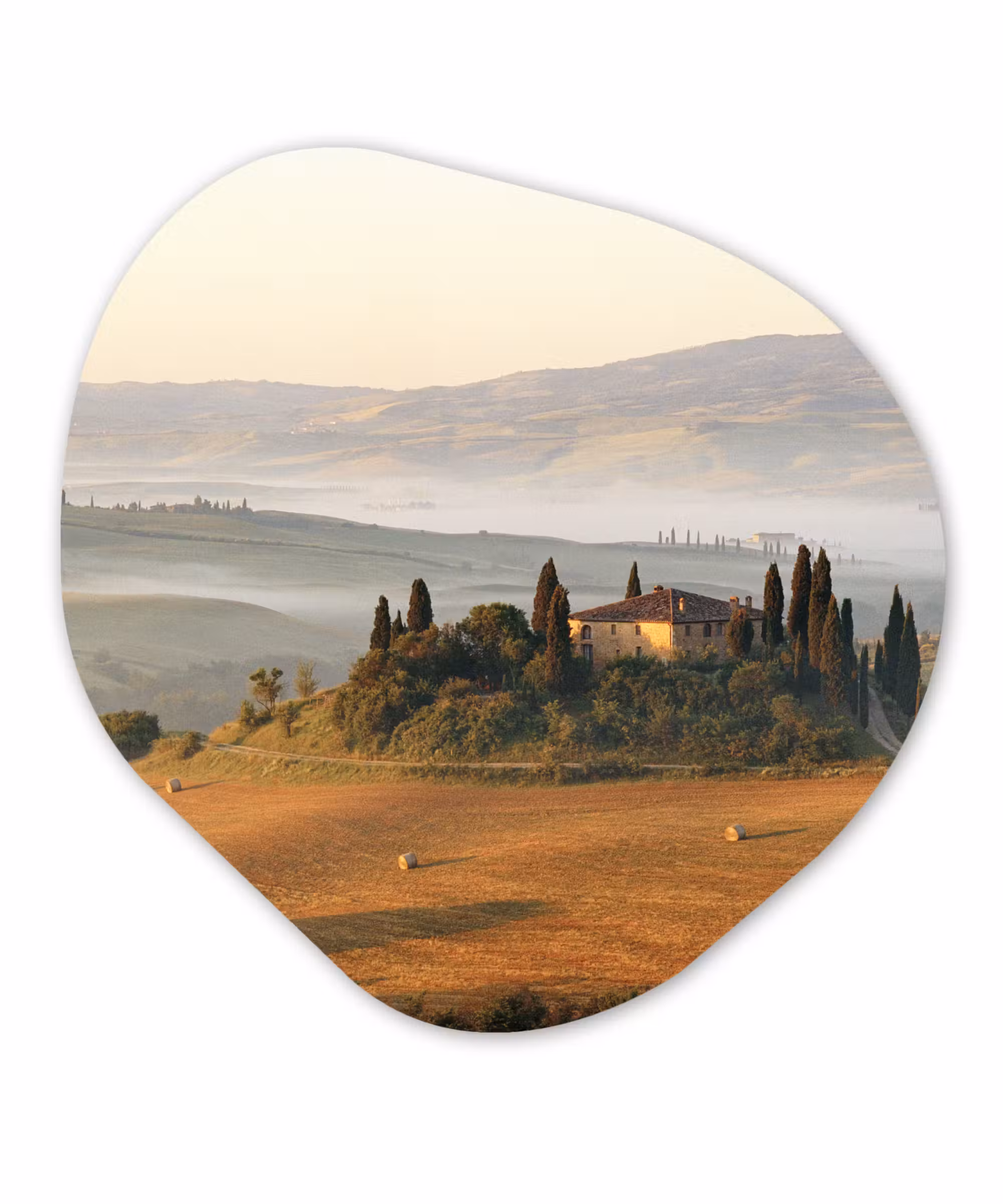 Organische Formen – Aluminium – Toscane - Landschap - Boerderij