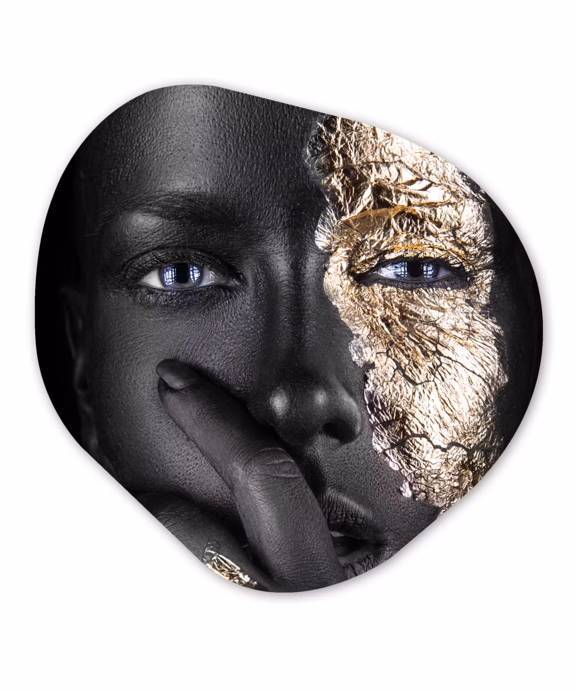 Organische Formen – Aluminium – Vrouw - Blauw - Goud