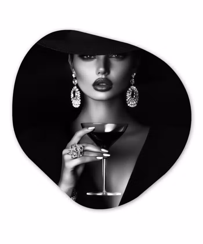 Organisch schilderij – Vrouw - Cocktail - Chic