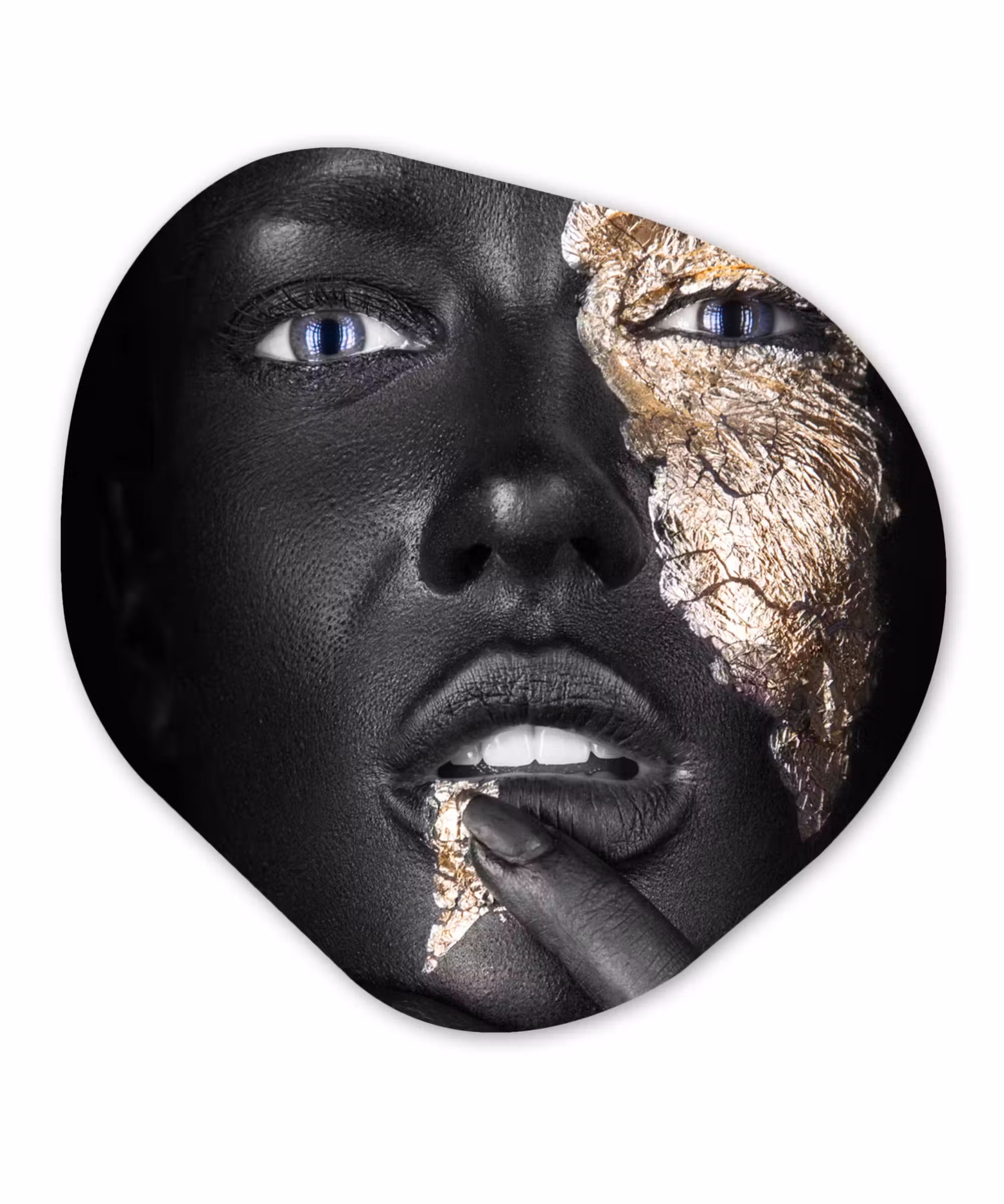 Organische Formen – Aluminium – Vrouw - Goud - Blauw - Zwart