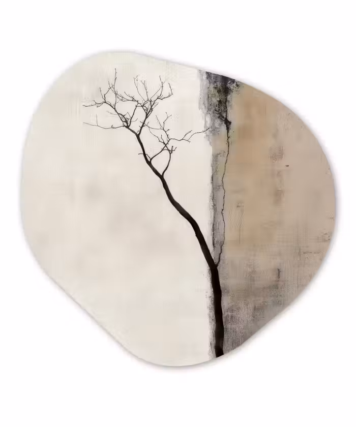 Organisch schilderij – Wabi sabi - Plant - Beige