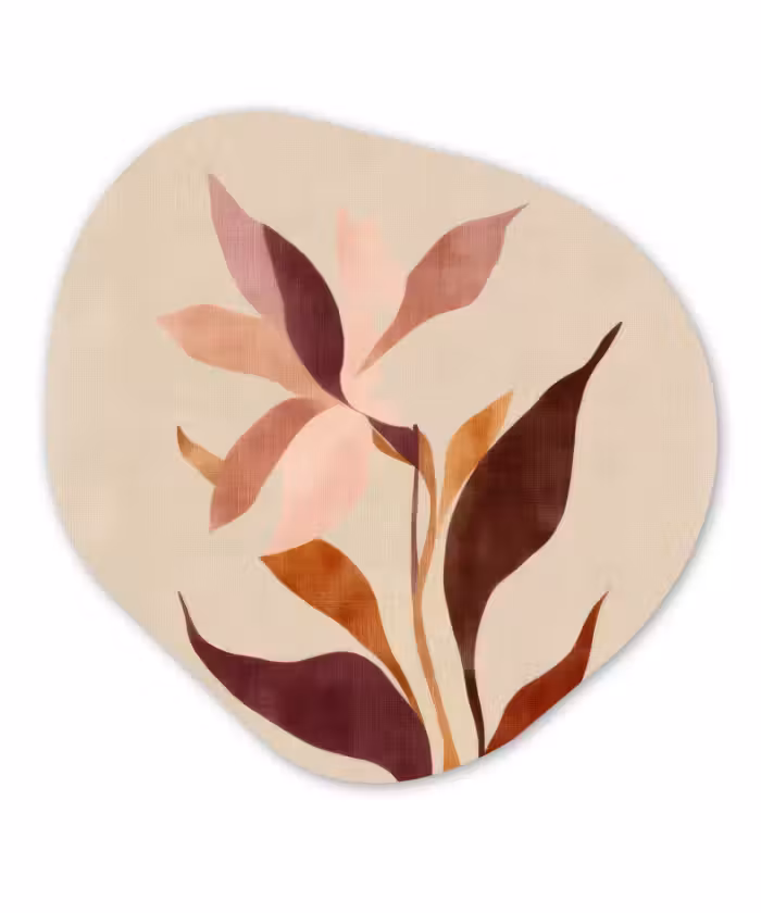 Organische vorm - schilderij - Aluminium - Bloemen - Blaadjes - Minimalistisch - Roze