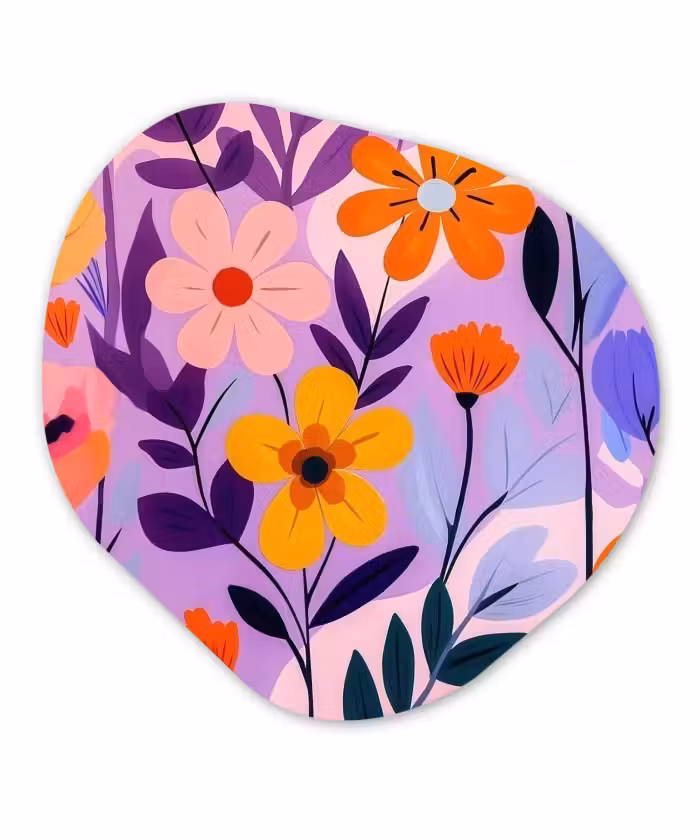 Organische vorm - schilderij - Aluminium - Bloemen - Kleurrijk - Bladeren