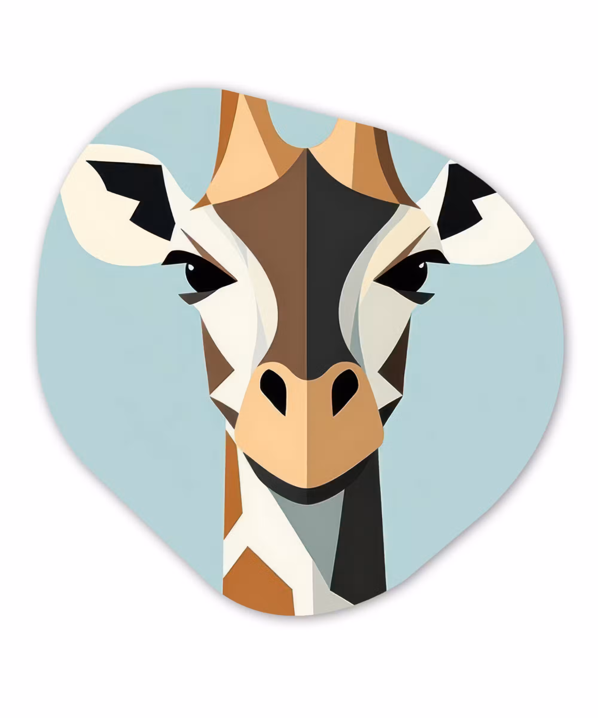 Organische vorm - schilderij - Aluminium - Giraffe - Illustratie - Bruin - Minimalistisch