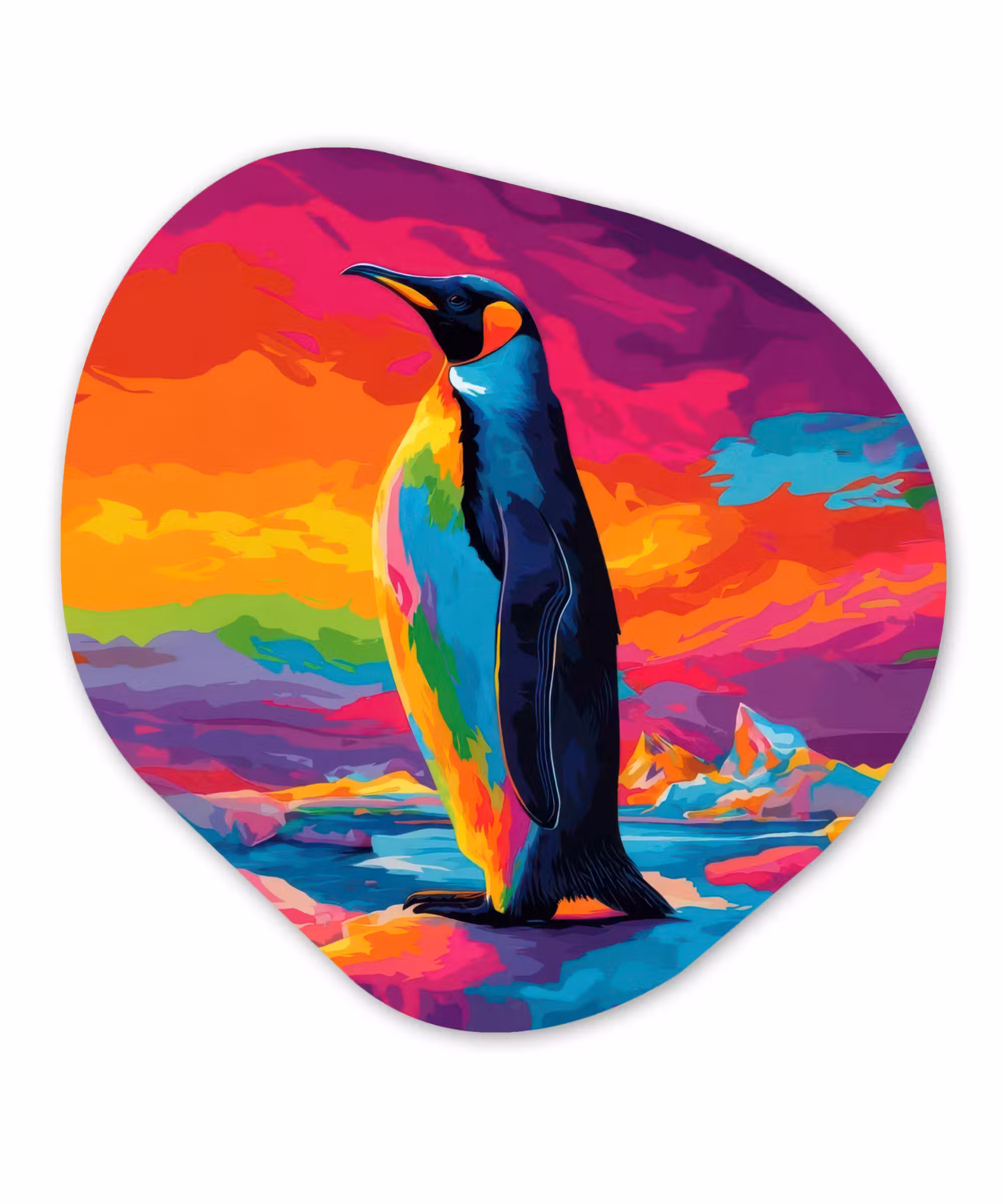 Organische vorm - schilderij - Aluminium - Ijsschots - Pinguïn - Abstract - Lucht