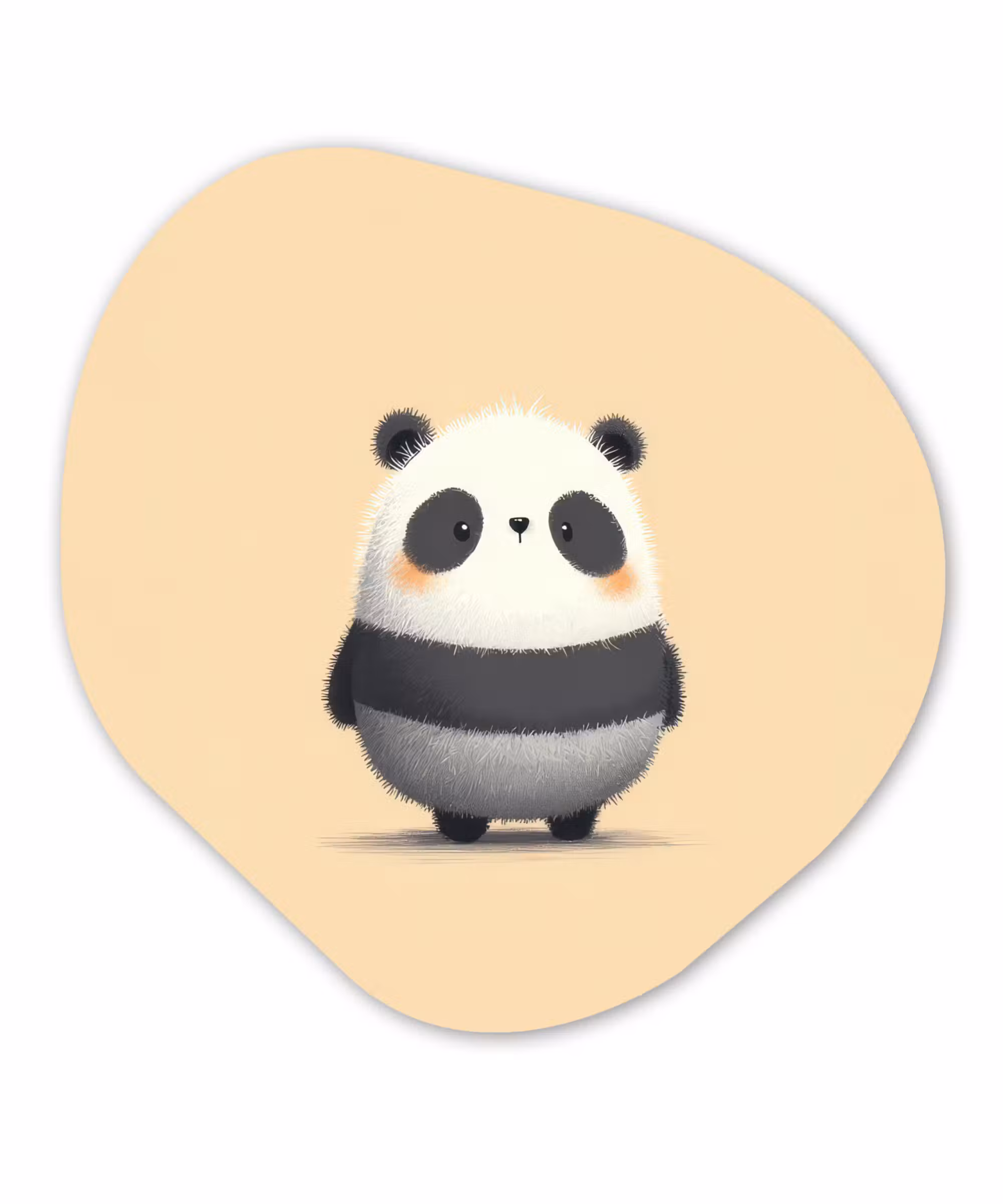 Organische vorm - schilderij - Aluminium - Panda - Beige - Minimalistisch