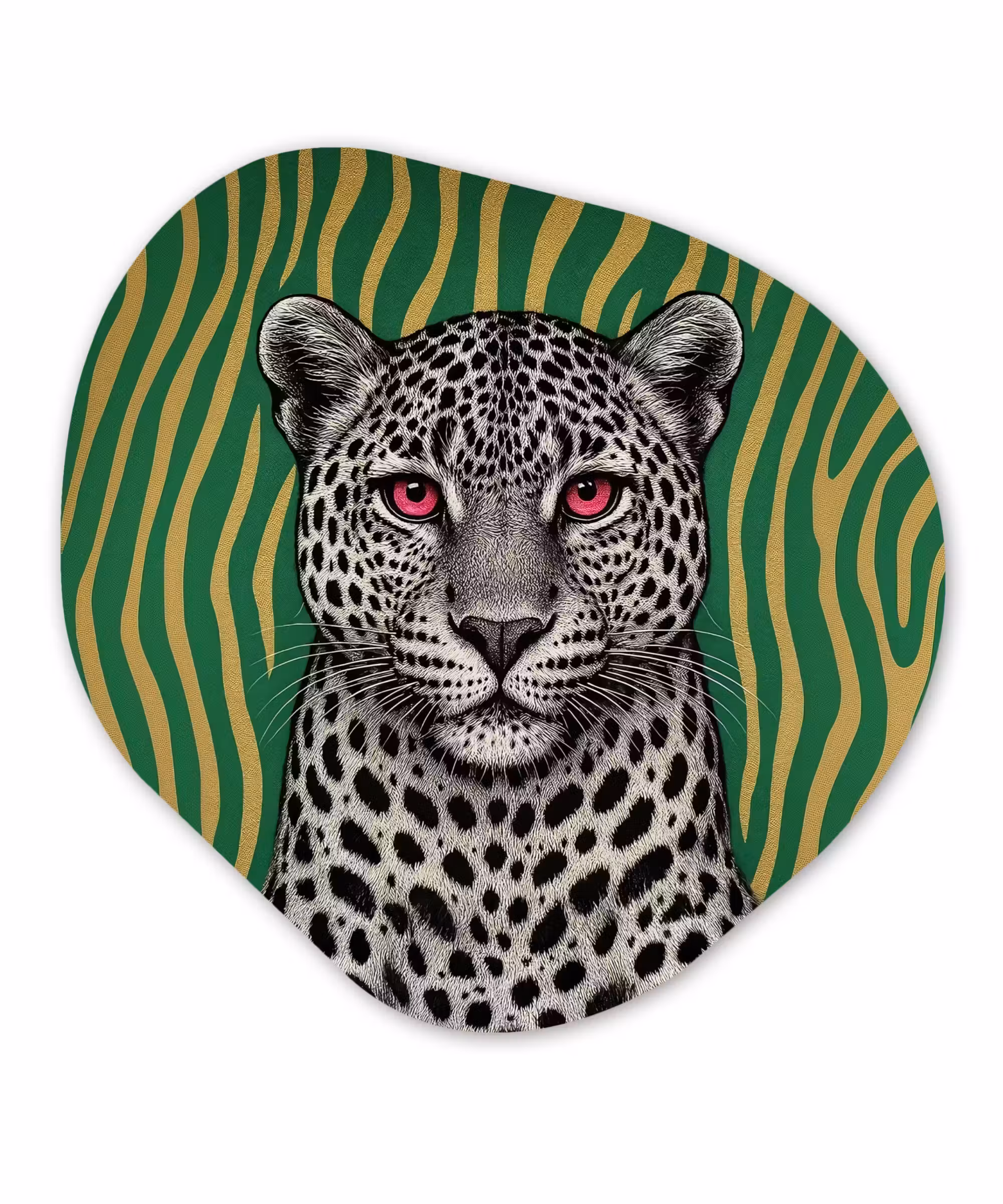 Organische vorm - schilderij - Aluminium - Panter - Zebrapatroon - Groen