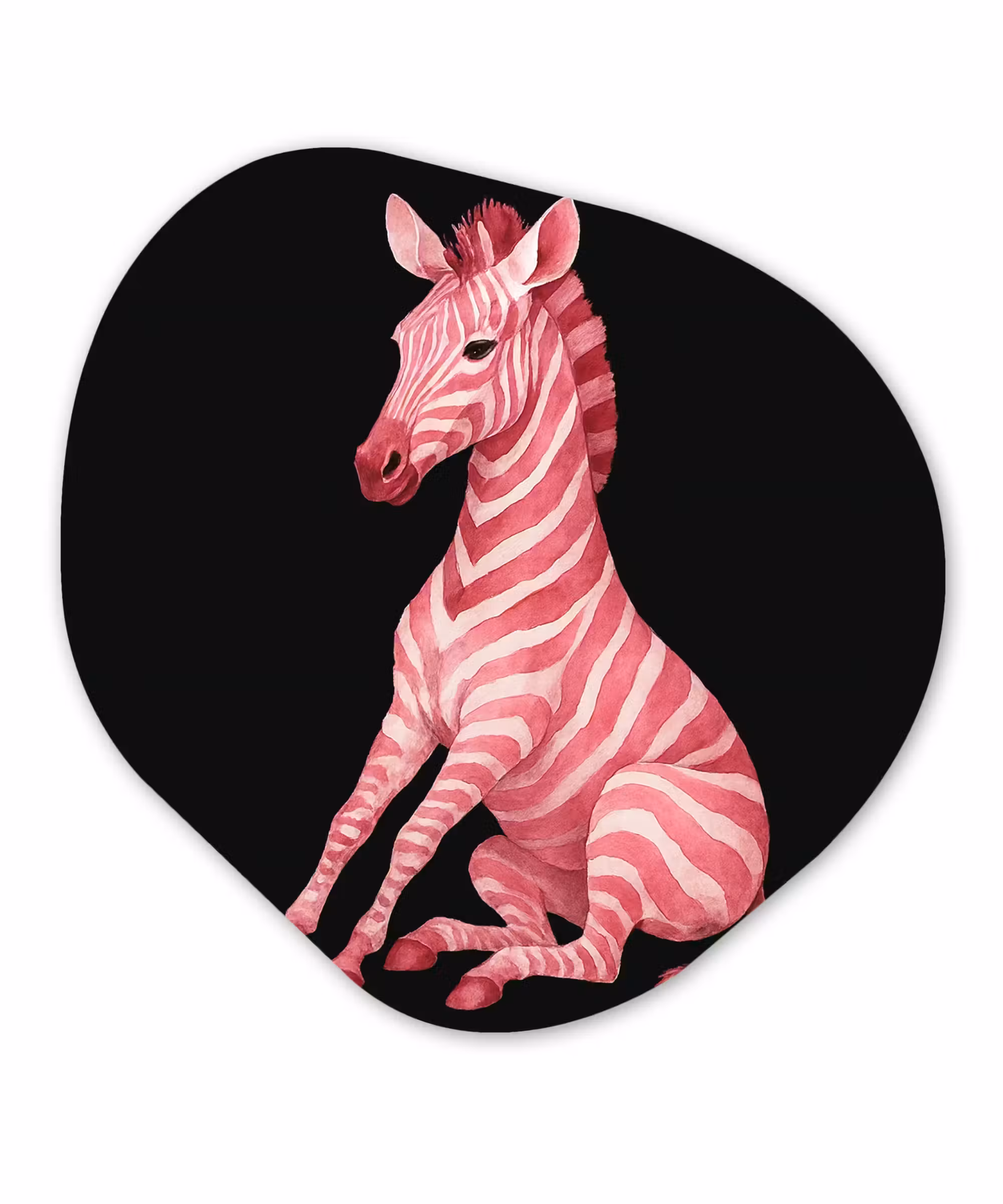 Organische vorm - schilderij - Aluminium - Zebra - Roze - Gestreept