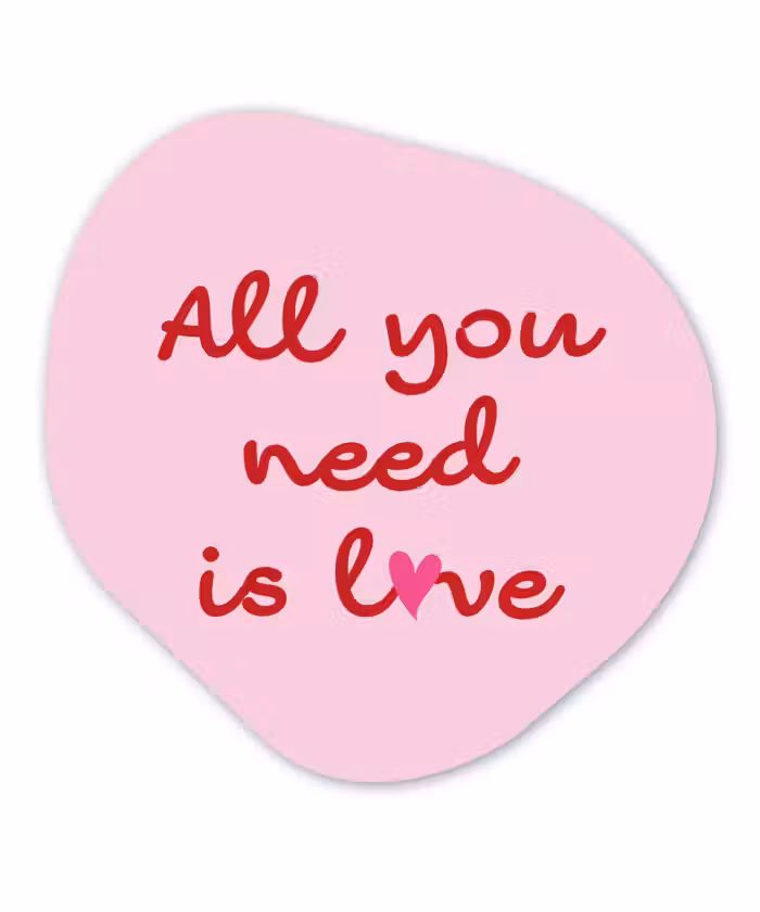 Organisch schilderij - Glas - Tekst - Roze - Love - Hart