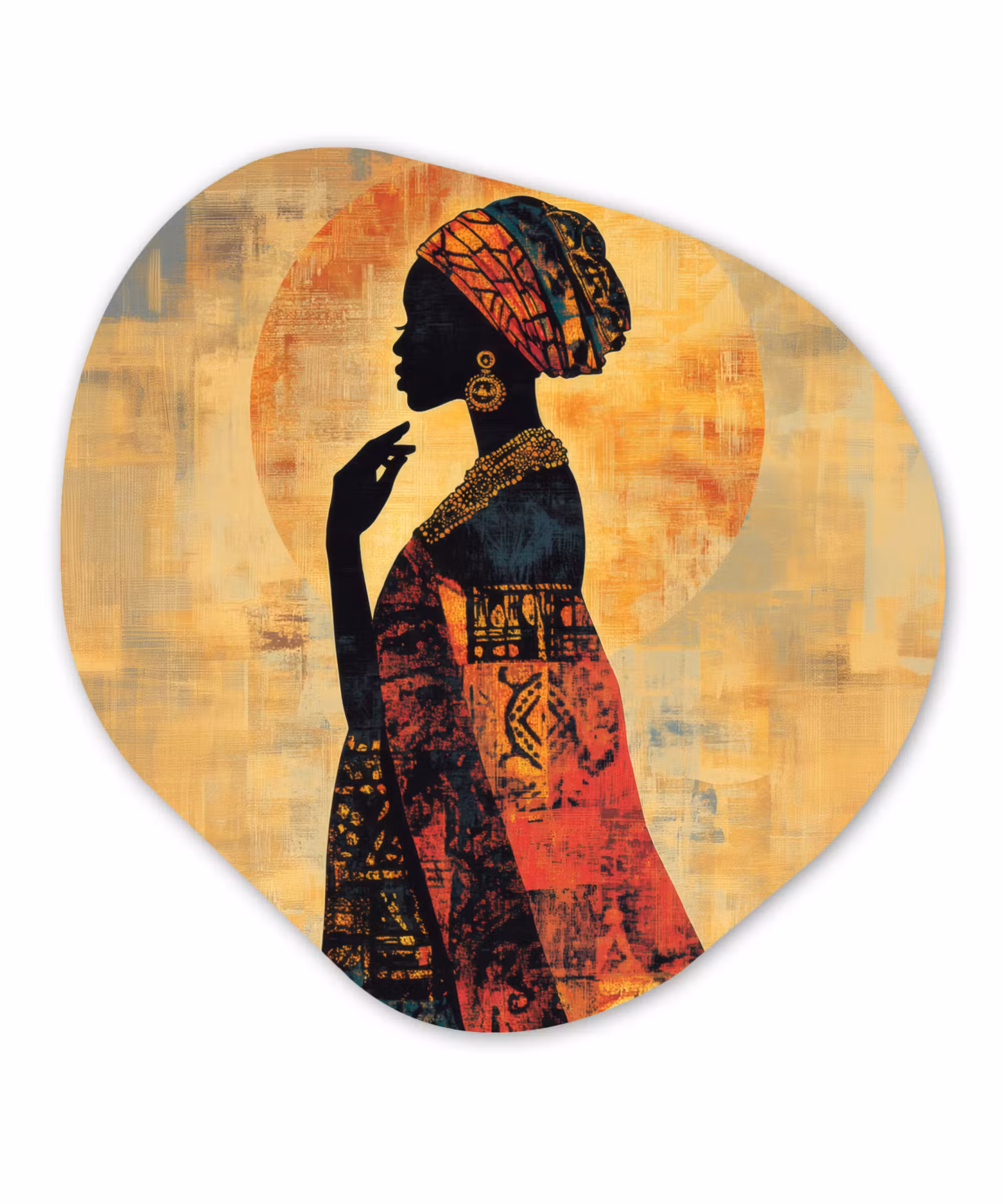 Organisch schilderij - Glas - Vrouw - Silhouet - Patronen - Sierlijk