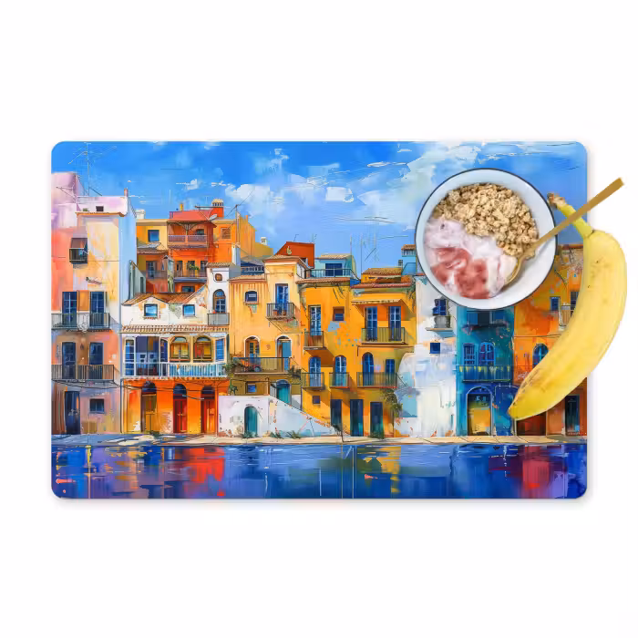 Placemat - 6 stuks - Architectuur - Kleurrijk - Kunst - Modern