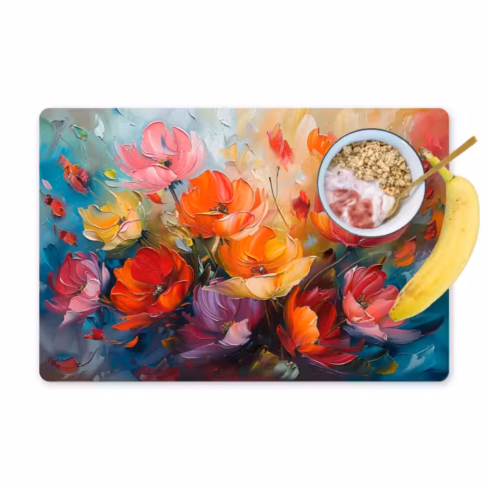 Placemat - 6 stuks - Bloemen - Kleurrijk - Verf - Abstract - Kunst