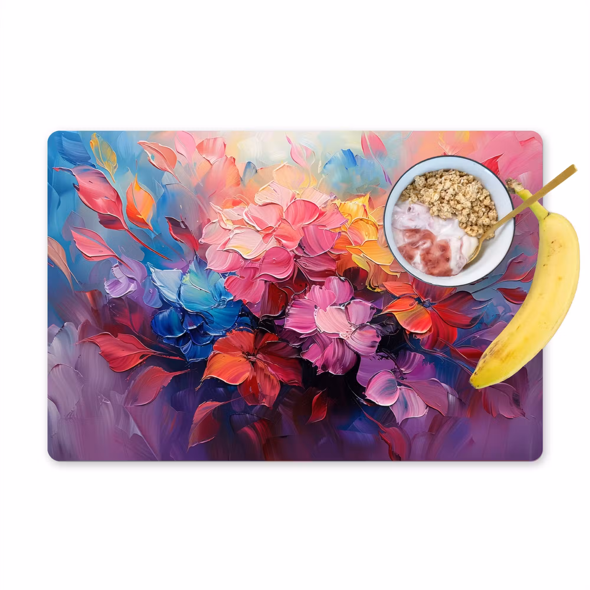 Placemat - 6 stuks - Bloemen - Verf - Abstract - Kleurrijk