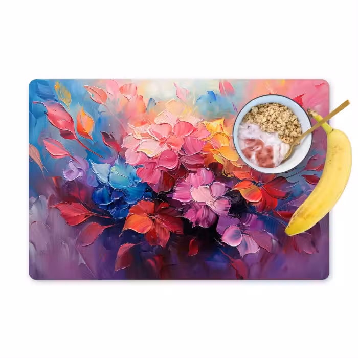 Placemat - 6 stuks - Bloemen - Verf - Abstract - Kleurrijk