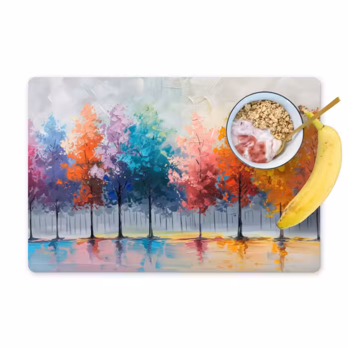 Placemat - 6 stuks - Bomen - Kleurrijk - Natuur - Abstract