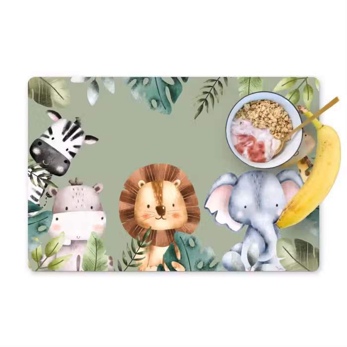 Placemat - 6 stuks - Dieren - Watercolor - Kind - Natuur