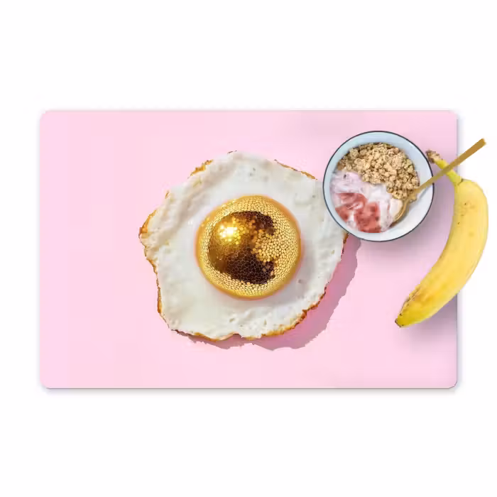 Placemat - 6 stuks - Ei - Disco - Ontbijt - Glitter
