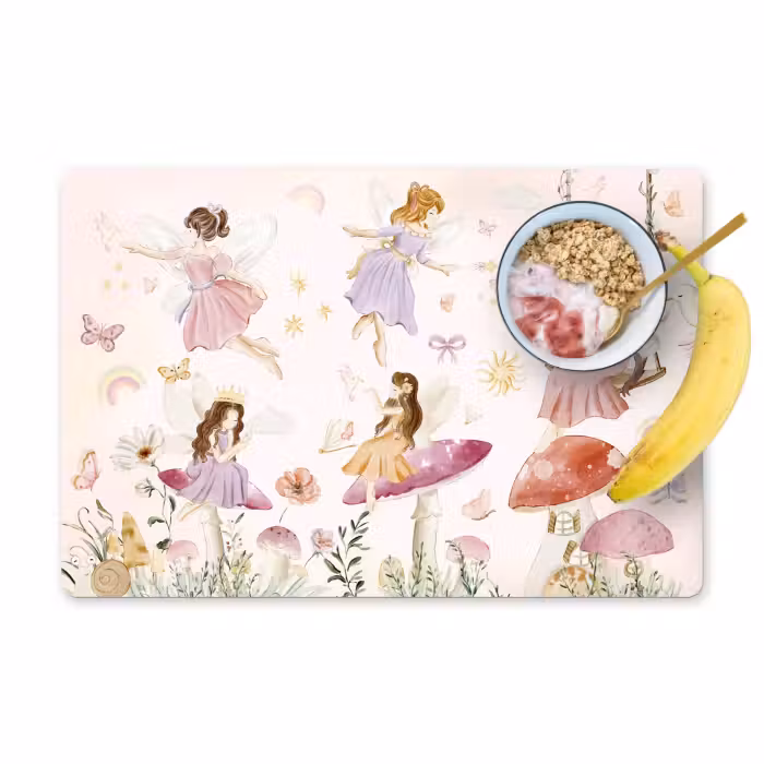 Placemat - 6 stuks - Elfjes - Prinses - Bloemen - Meisjes - Roze - Kinderen
